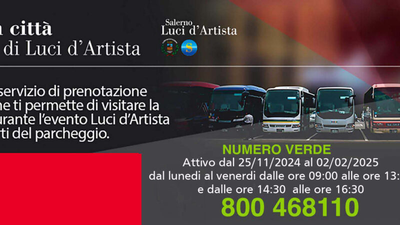 Luci d’Artista Salerno: attivo il sistema di prenotazione bus e camper di Salerno Mobilità