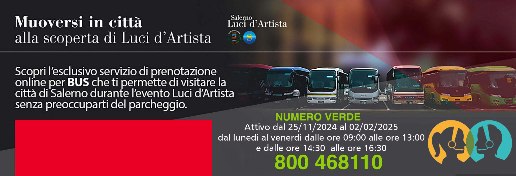 Luci d’Artista Salerno: attivo il sistema di prenotazione bus e camper di Salerno Mobilità