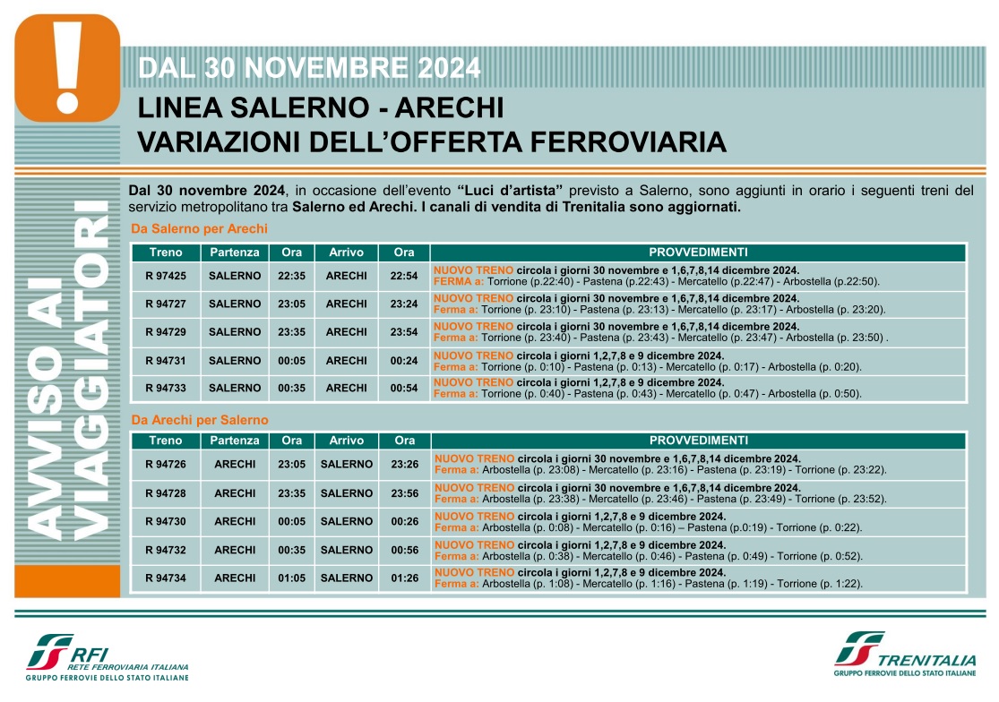 Per le Luci d’Artista 2024/2025 corse aggiuntive della metropolitana