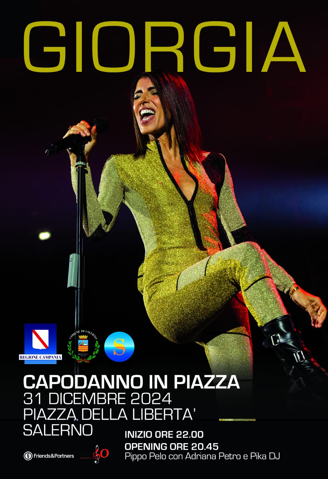 Salerno si prepara al Capodanno 2025 per il concerto di Giorgia in Piazza della Libertà