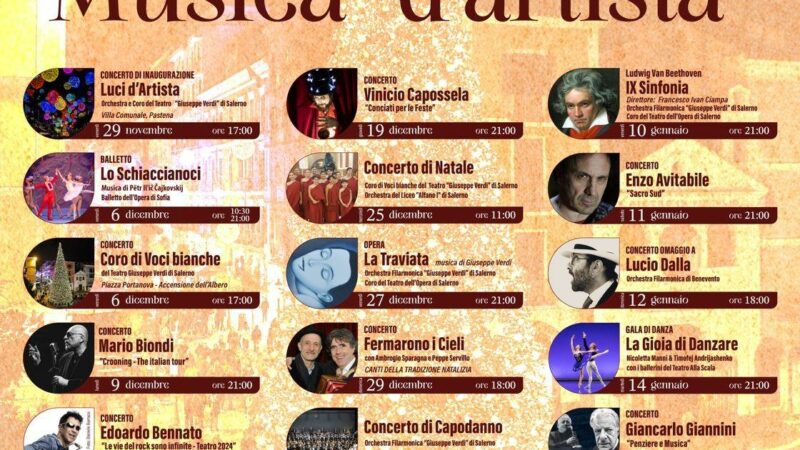 Teatro Verdi e “Musica d’Artista” nel periodo delle luminarie di Salerno